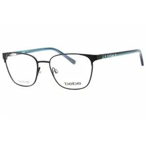 Bebe Women's Eyeglasses - Clear Demo Lens Jet Square Plastic/Metal Frame | BB5200 001