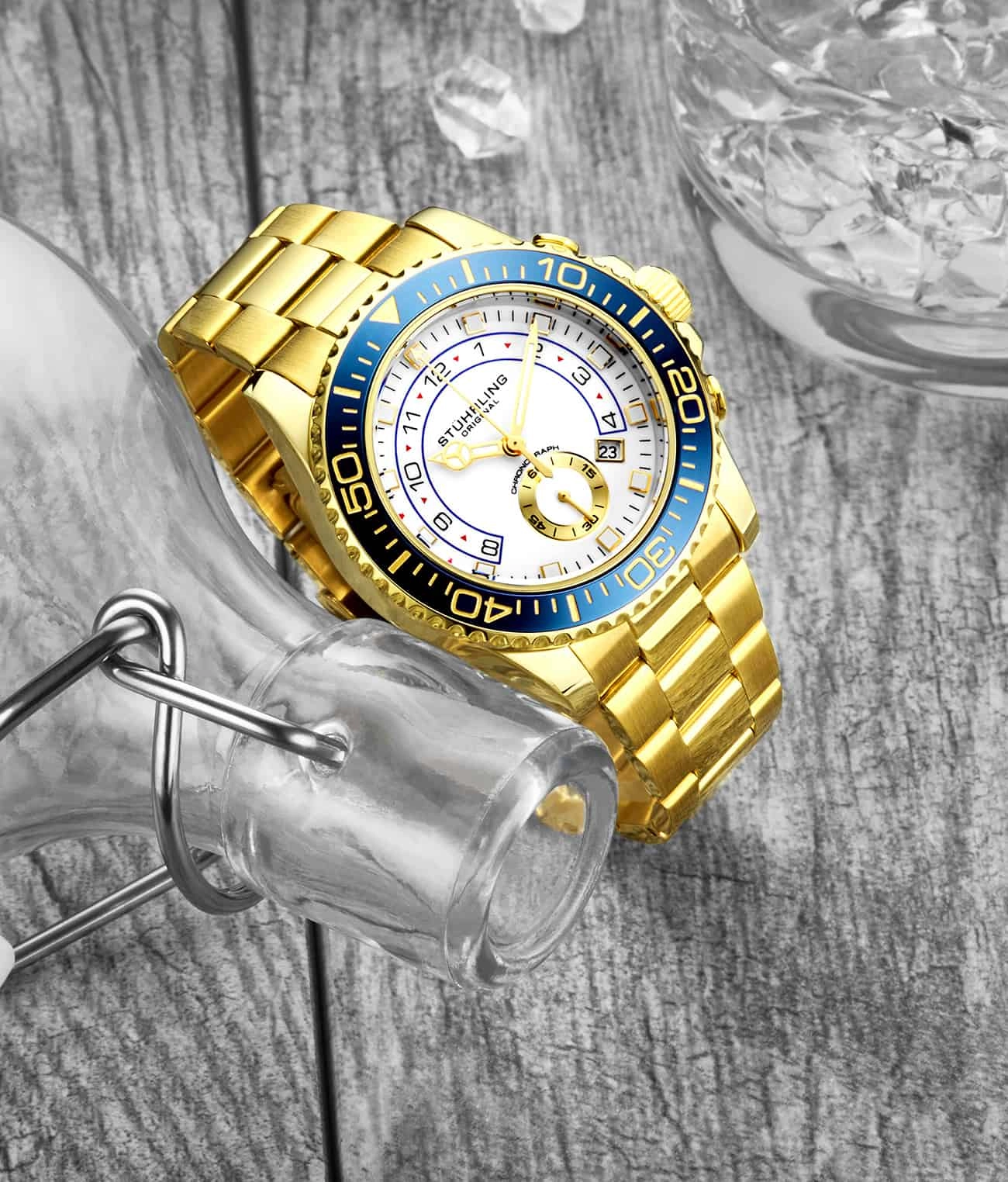 Brigadier Quartz Chronograph 42mm Diver With Stainless Steel Deployant Buckle