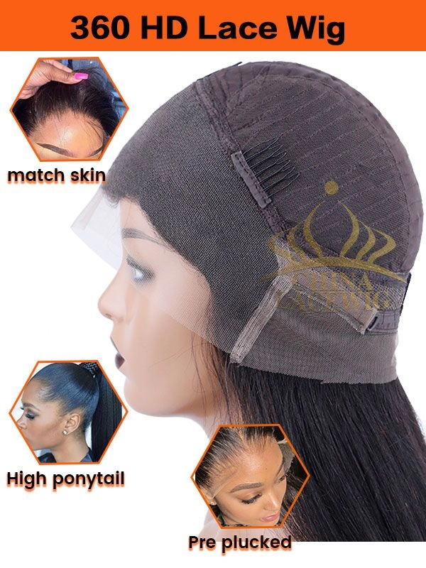 Chinalacewig 24hrs shipping Best Virgin Human Hair Deep Curly 360 HD Lace Wigs With Baby Hair CF228