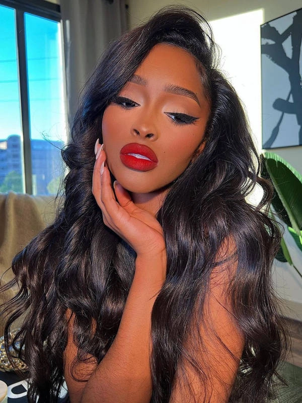 Chinalacewig Natural Color Body Wavy 360 HD Lace Virgin Human Hair Wigs NCF85