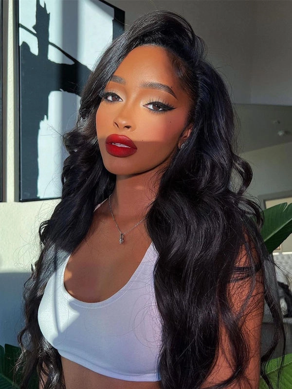 Chinalacewig Natural Color Body Wavy 360 HD Lace Virgin Human Hair Wigs NCF85