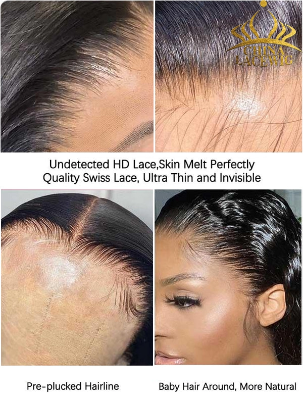 Chinalacewig Undetectable HD Lace Loose Wave Lace Front Wig With Pre-plucked Hairline NCF095