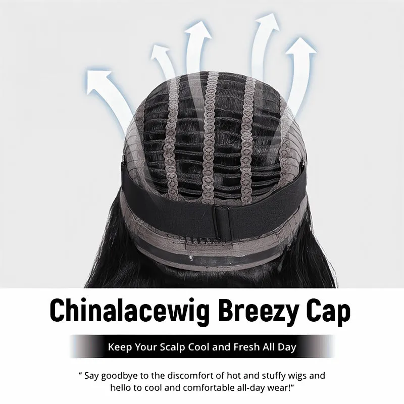 Chinalacewig Wear Go Pre Cut HD Lace 5*5 Closure  Curly Quick & Easy Glueless Wig With Breathable Cap Air Wig CS014