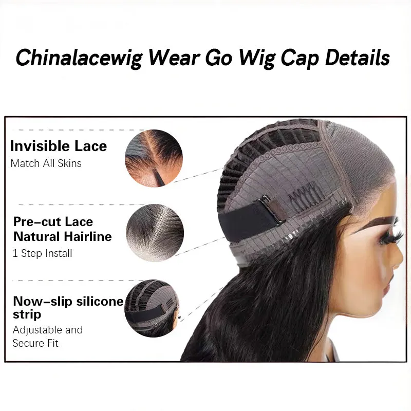 Chinalacewig Wear Go Pre Cut HD Lace 5*5 Closure  Curly Quick & Easy Glueless Wig With Breathable Cap Air Wig CS014