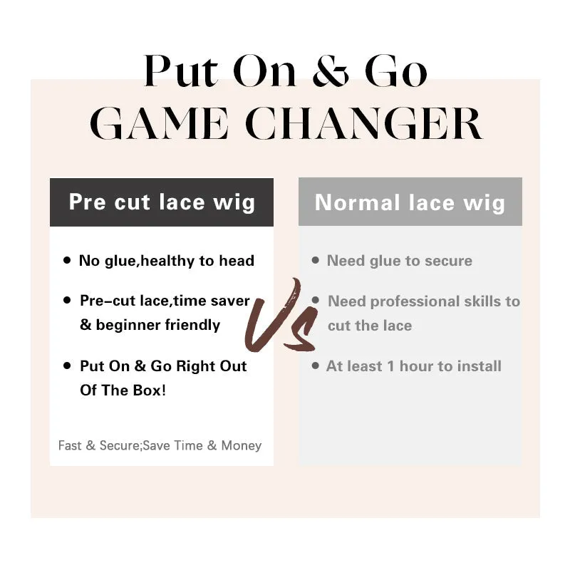 Chinalacewig Wear Go Pre Cut HD Lace 5*5 Closure Red Brown Curly Quick & Easy Glueless Wig With Breathable Cap Air Wig CS013