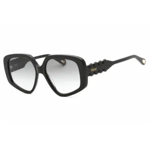 Chloe Women's Sunglasses - Black Geometric Full Rim Plastic Frame | CH0210S 001