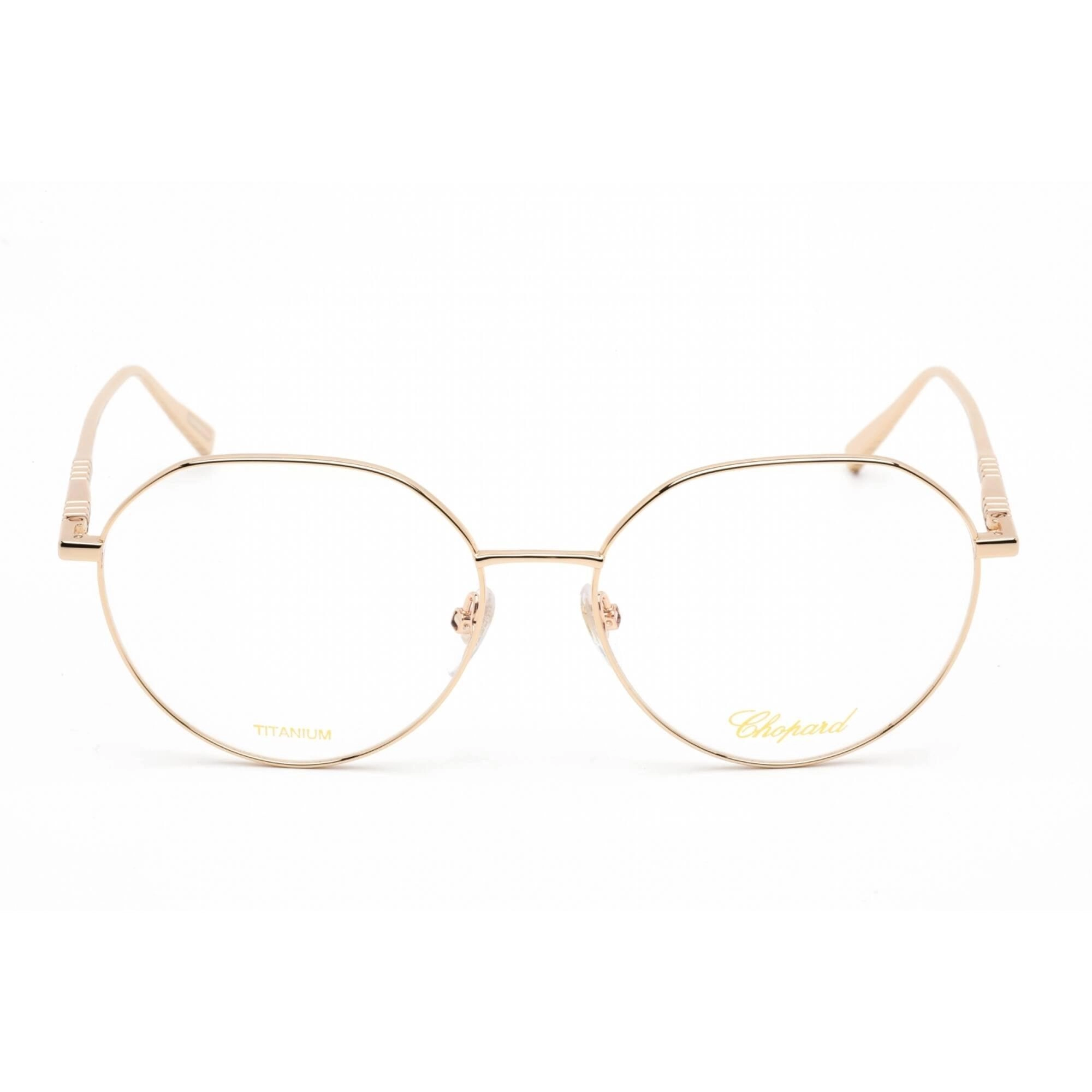 Chopard Women's Eyeglasses - Shiny Rose Gold Metal Round Shape Frame | VCHF71M 0300