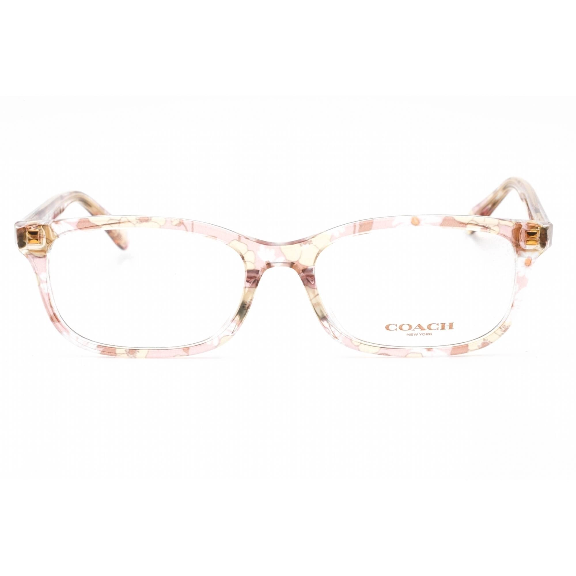 Coach Women's Eyeglasses - Transparent Pink Floral Print Rectangular | 0HC6174F 5695