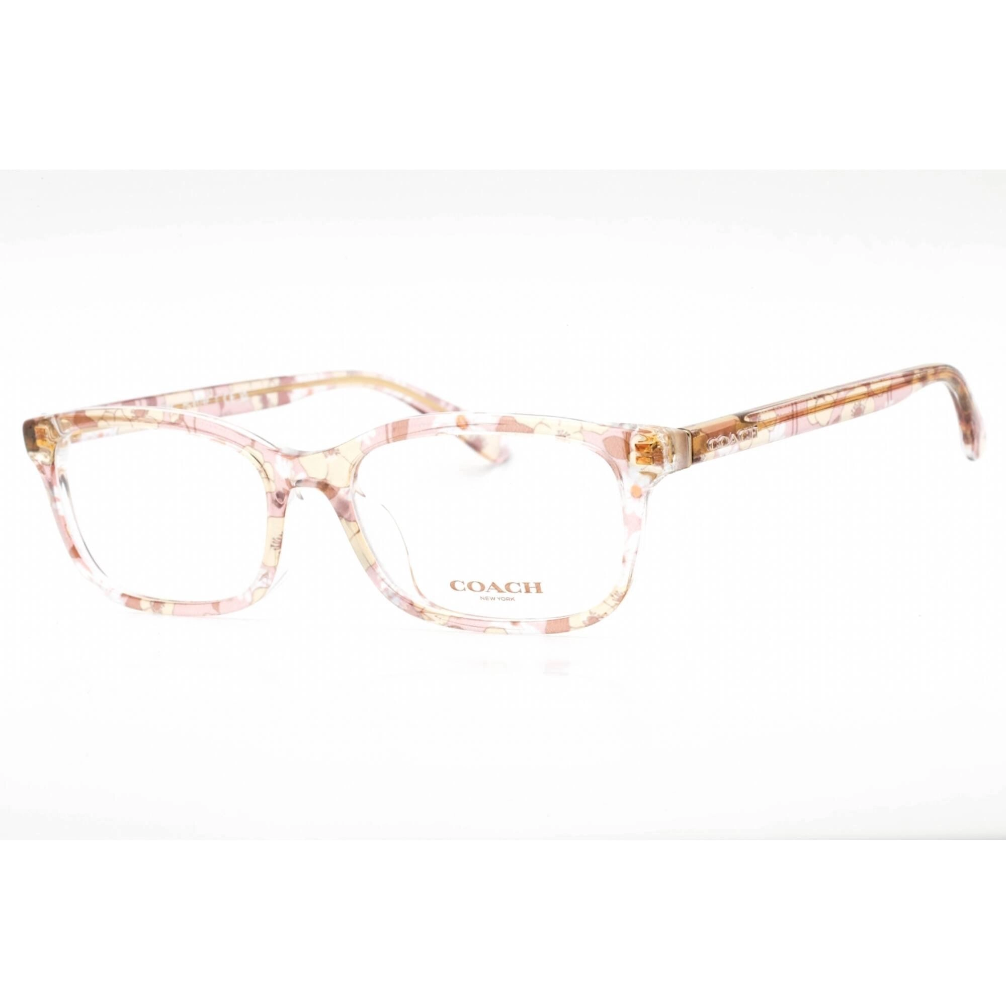 Coach Women's Eyeglasses - Transparent Pink Floral Print Rectangular | 0HC6174F 5695