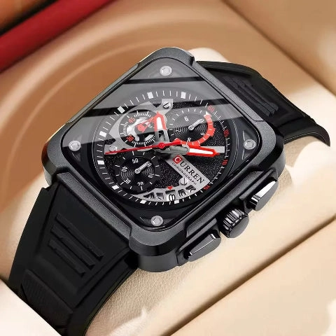 Curren Luxury Silicone Strap Men's Watch (Dial 4.2cm) - CUR228