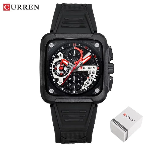 Curren Luxury Silicone Strap Men's Watch (Dial 4.2cm) - CUR228