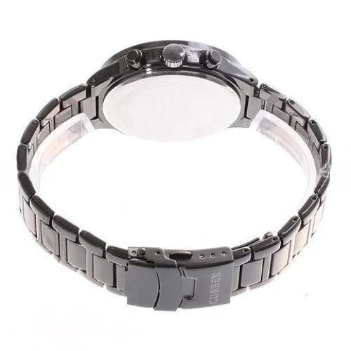 Curren Men's Black Stainless Steel Waterproof Chronograph (Black 4.2cm Dial) - CUR088