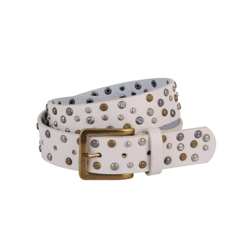 Distressed Studded Leather Belt