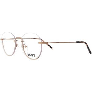 Dkny Women's Eyeglasses - Taupe Metal Round Half Rim Frame Demo Lens | DKNY DK1000 272