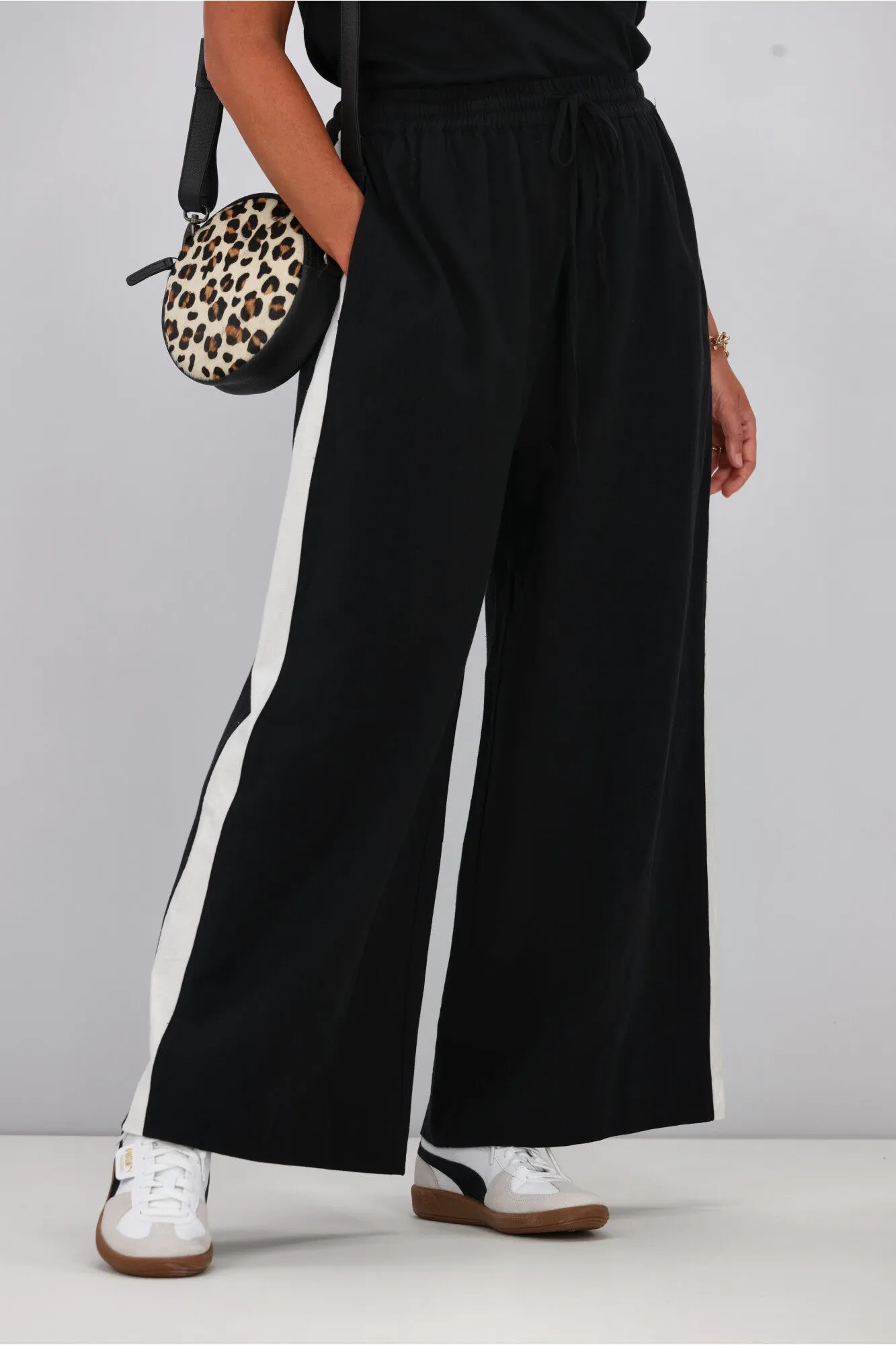 Elm Frances Stripe Pant Black Marshmellow Stripe