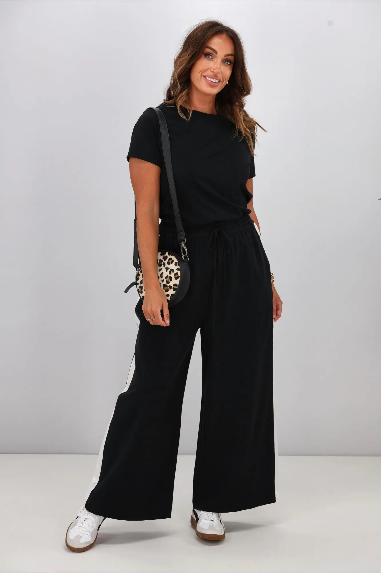 Elm Frances Stripe Pant Black Marshmellow Stripe