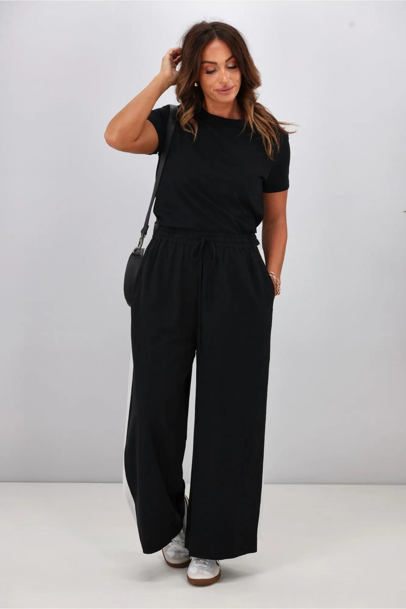 Elm Frances Stripe Pant Black Marshmellow Stripe