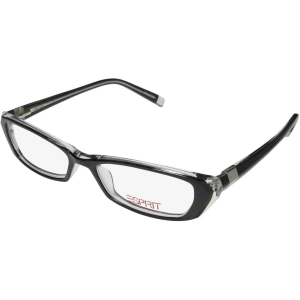 Esprit Women's Eyeglasses - Black Rectangular Frame Demo Lens | ESPRIT 17364 538