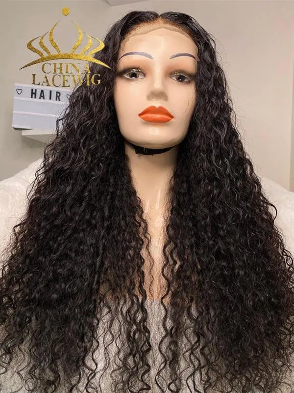 Full HD Lace Water Curly Human Hair Wig Virgin Brazilian Hair For Black Women CF234