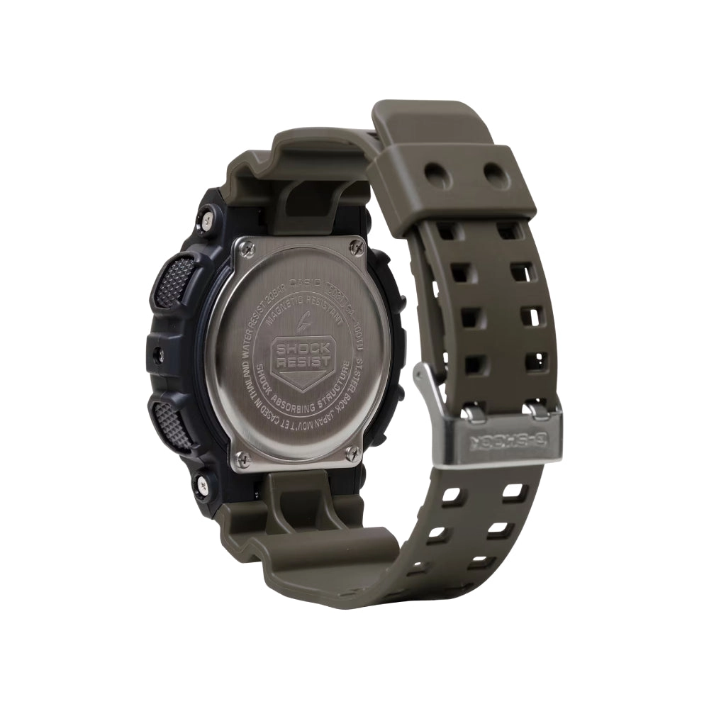 G-Shock Analog/Digital GA-100 Series Watch - Black Dial With Beige Resin Band