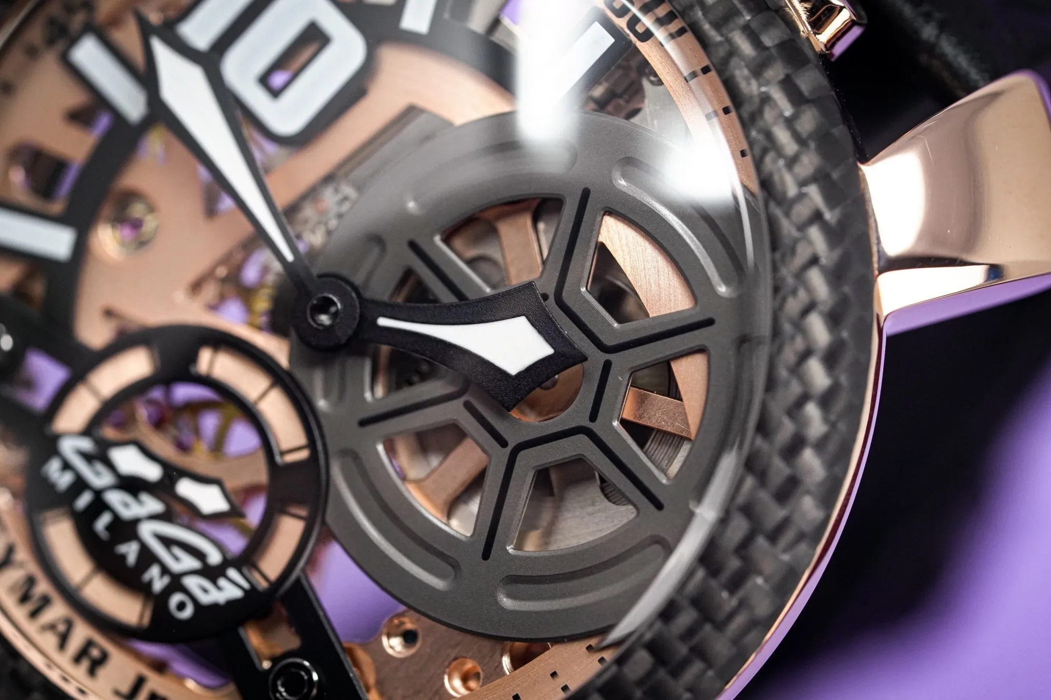Gaga Milano Watch Neymar Jr. Skeleton Rose Gold Carbon Limited Edition