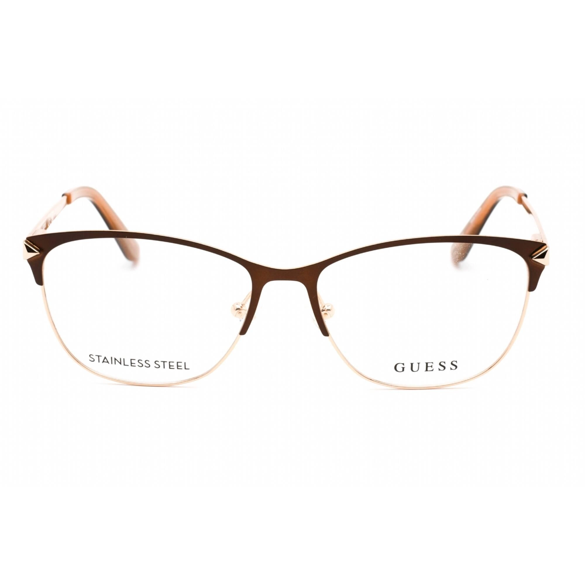 Guess Women's Eyeglasses - Matte Dark Brown Full Rim Rectangular Frame | GU2755 049