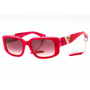 Guess Women's Sunglasses - Shiny Pink Acetate Rectangular Full Rim Frame | GU7891 72T