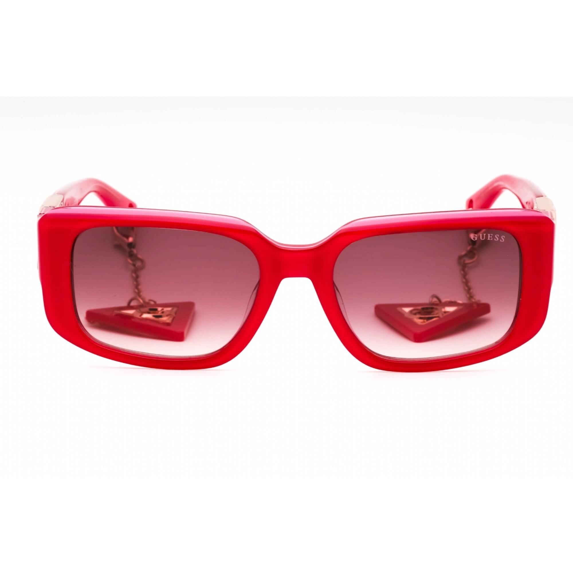 Guess Women's Sunglasses - Shiny Pink Acetate Rectangular Full Rim Frame | GU7891 72T