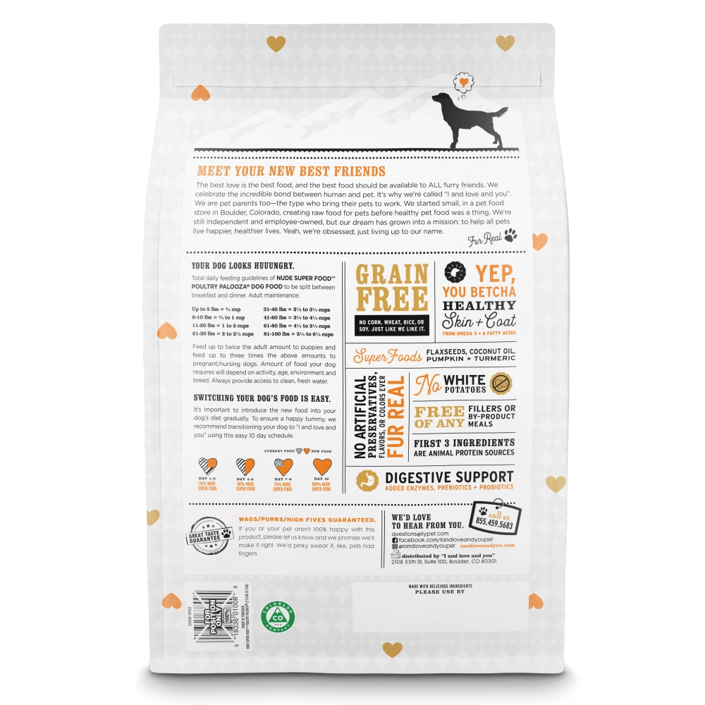 I and Love and You Grain Free Nude Super Food Poultry Palooza Dry Dog Food