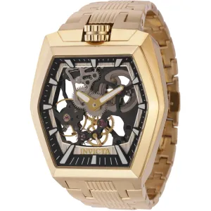 Invicta Men's Watch - Akula Mechanical Black, Ivory Skeleton Dial Bracelet | 44013