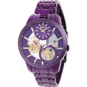 Invicta Men's Watch - Objet D Art Mechanical Skeleton Dial Purple Bracelet | 44334