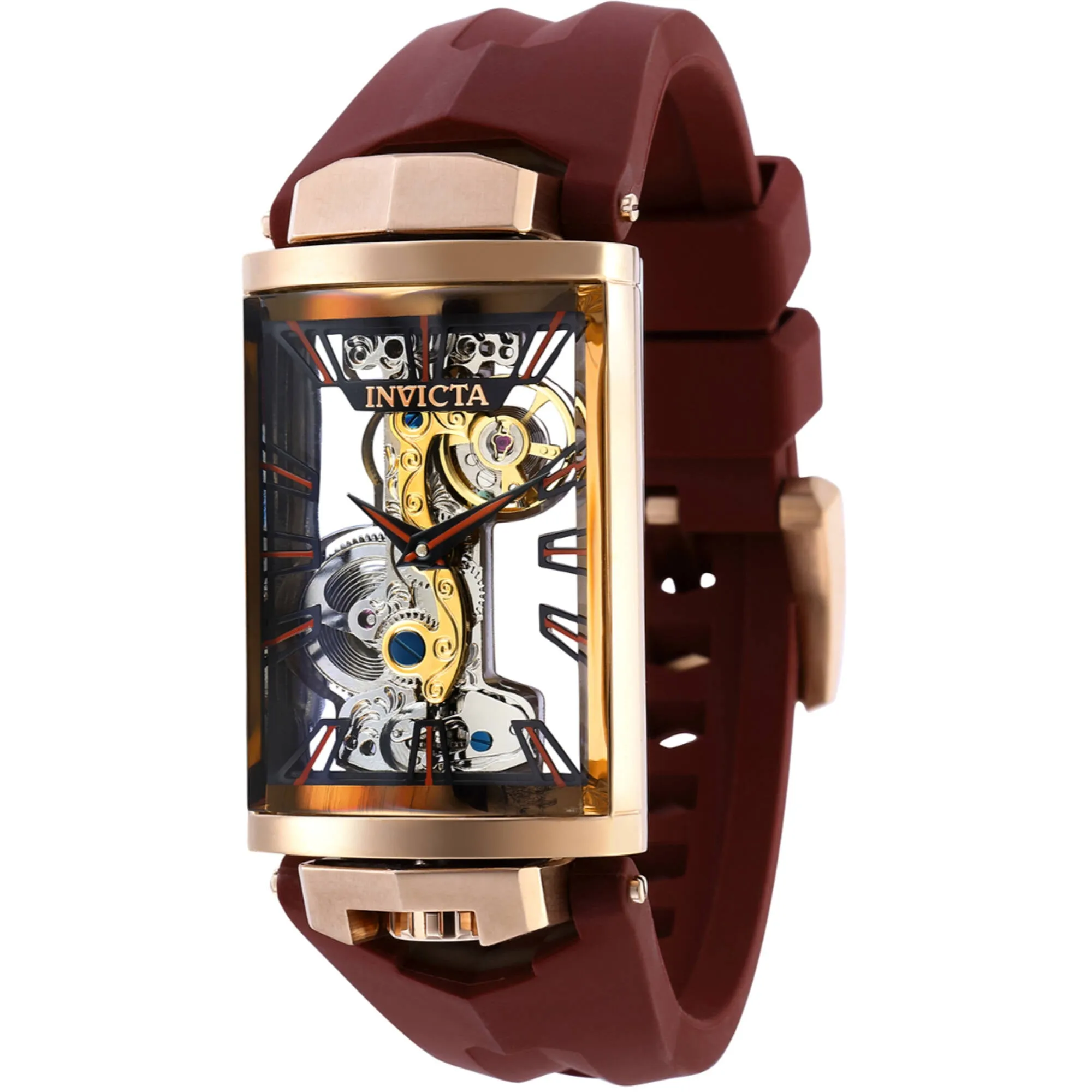 Invicta Men's Watch - Vintage Mechanical Rose Gold Case Brown Silicone Strap | 35293
