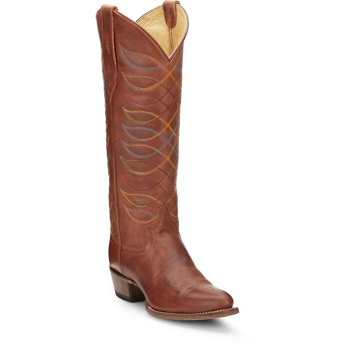 Justin Ladies VN4461 Whitley Cowboy Boots in Rust