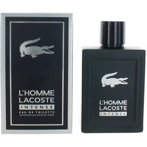Lacoste Men's Eau De Toilette Spray - L'Homme Intense Fruity Spicy Woody Notes, 3.3 oz