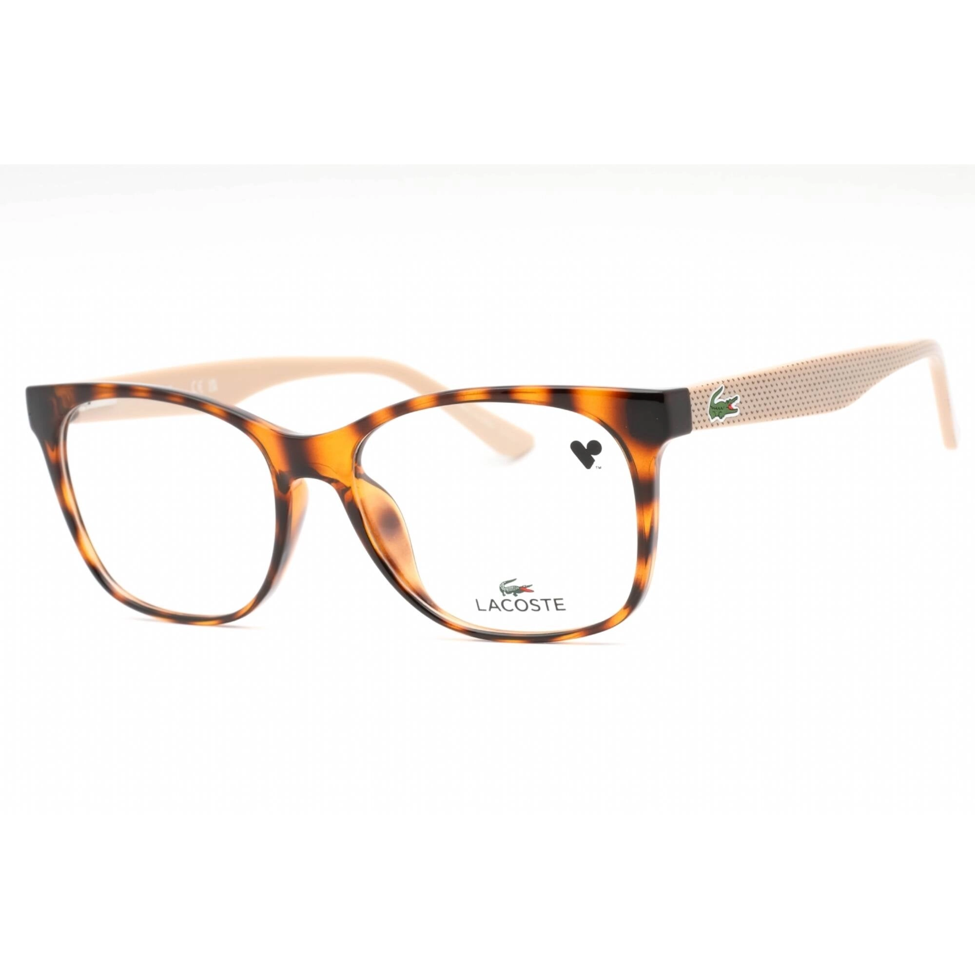 Lacoste Women's Eyeglasses - Havana Plastic Rectangular Full Rim Frame | L2767 214