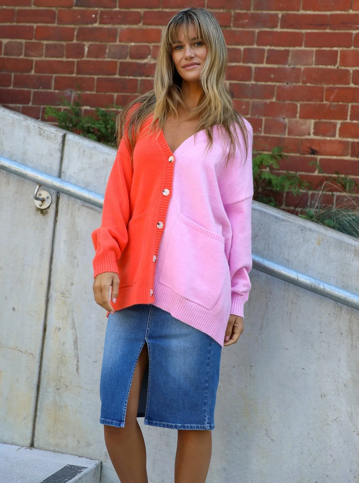 Leoni Lana Cardigan Pink Sorbet