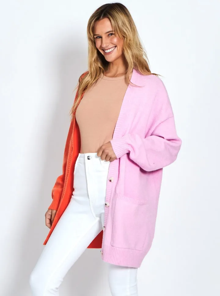 Leoni Lana Cardigan Pink Sorbet