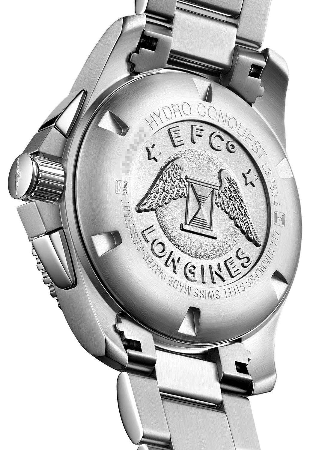 Longines HydroConquest Automatic Chronograph Stainless Steel Black Dial Date Divers Mens Watch L3.783.4.56.6
