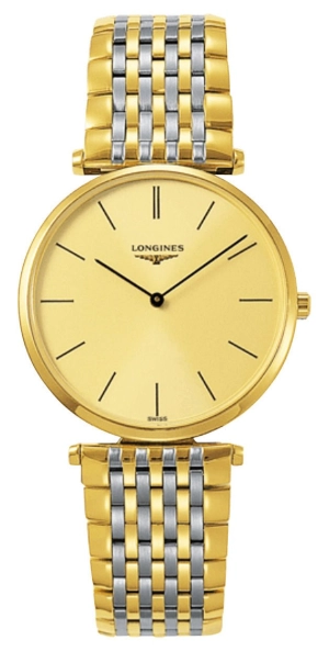 Longines La Grande Classique Yellow Gold PVD and Stainless Steel Gold-Tone Dial Quartz Unisex Watch L4.755.2.32.7