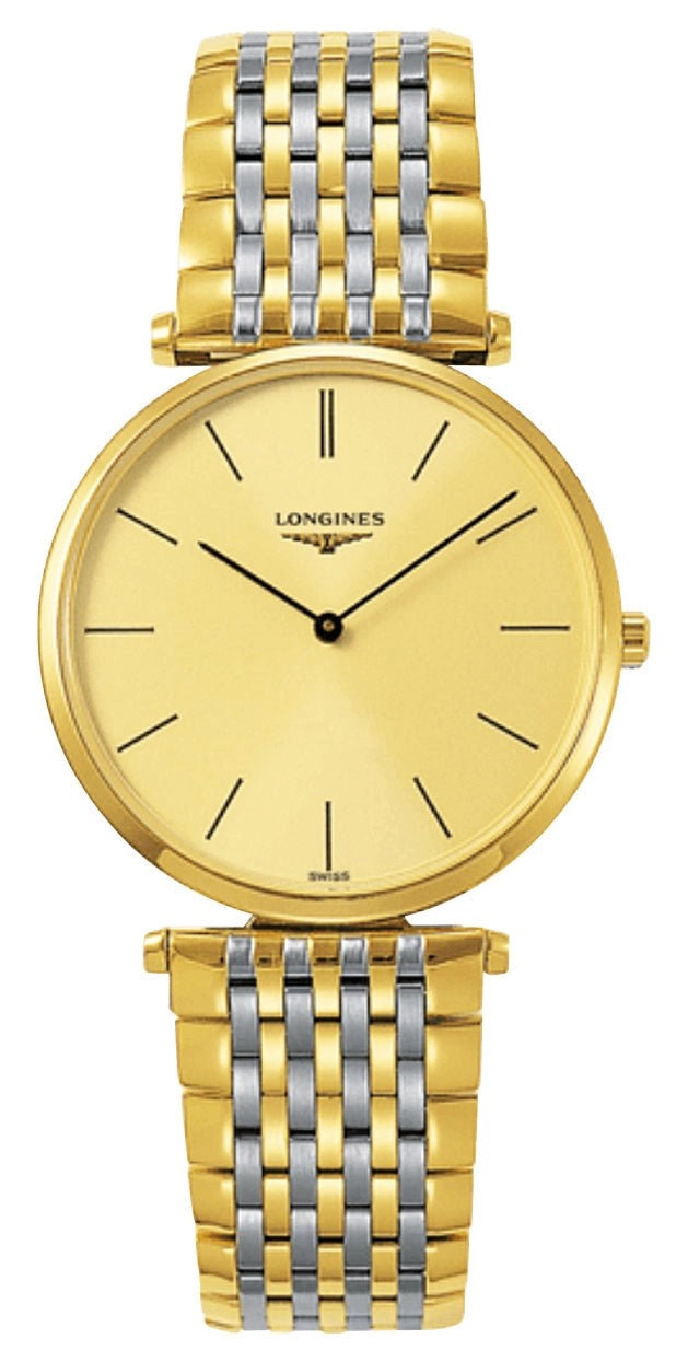 Longines La Grande Classique Yellow Gold PVD and Stainless Steel Gold-Tone Dial Quartz Unisex Watch L4.755.2.32.7