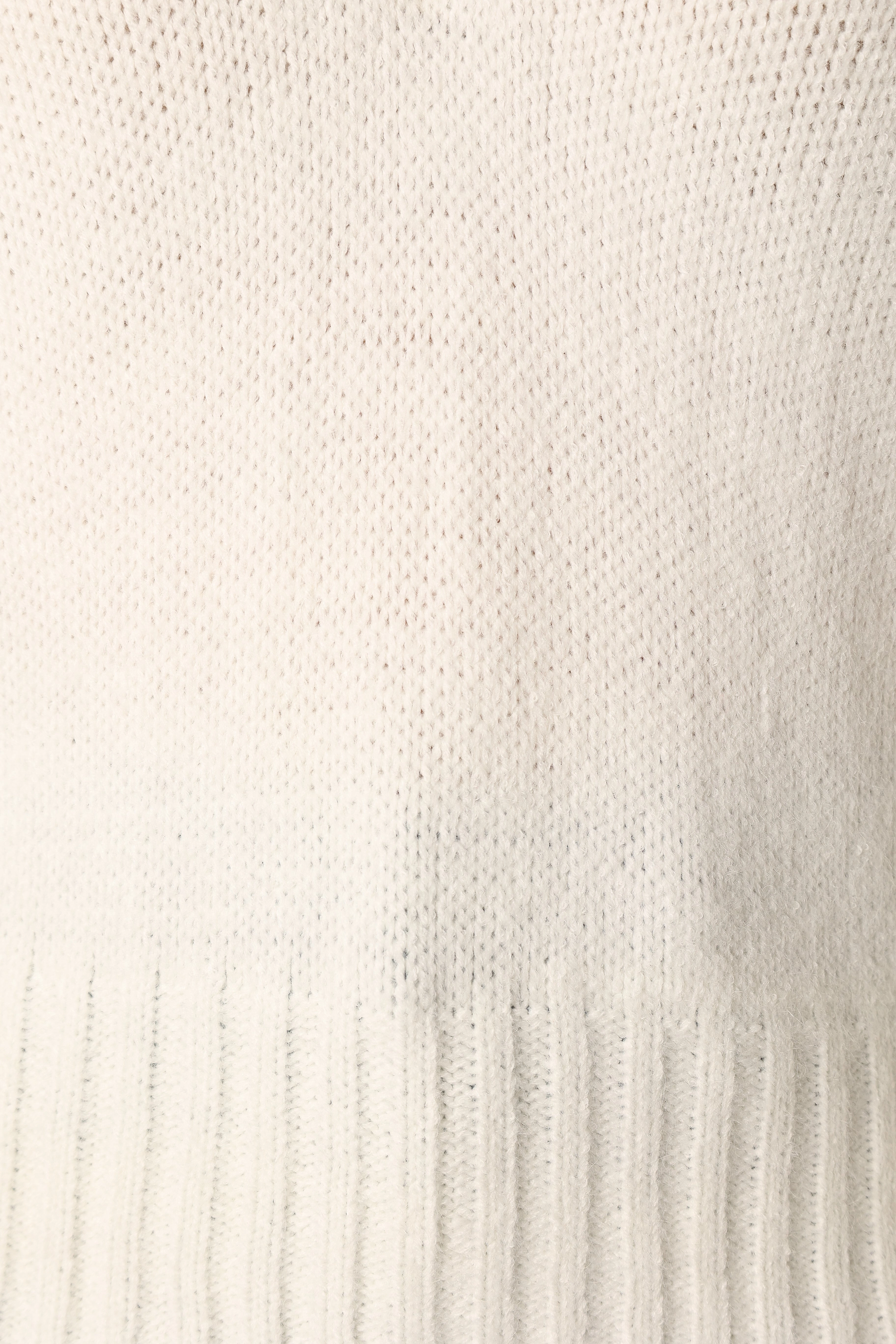 Lottie V Neck Texture Sleeve Knit Sweater - White