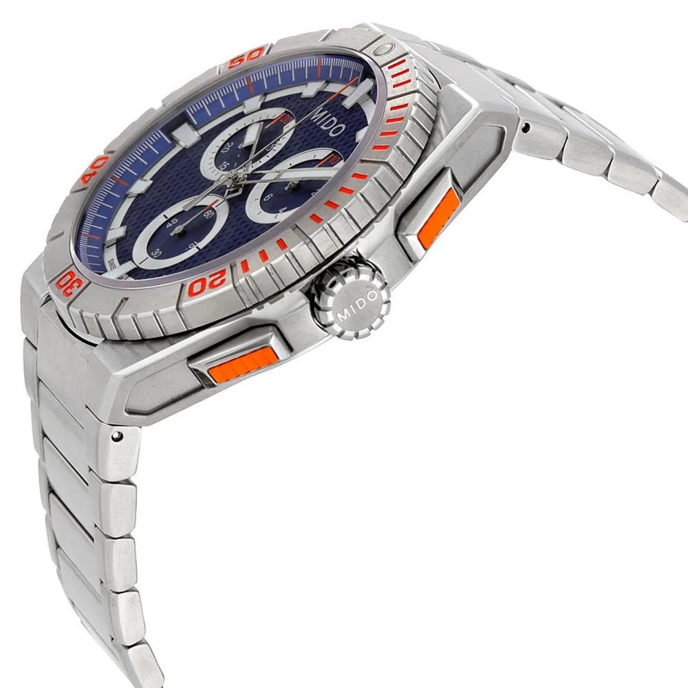 Mido Ocean Star Chronograph Stainless Steel Blue Dial Date Quartz Divers Mens Watch M023.417.11.041.00