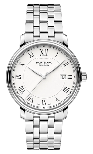 Montblanc Tradition Automatic Stainless Steel White Dial Date Mens Watch 112610