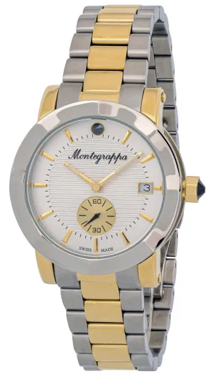 Montegrappa Nerouno White Dial Date Two Tone Stainless Steel Quartz Women's Watch IDLNWA18_Y