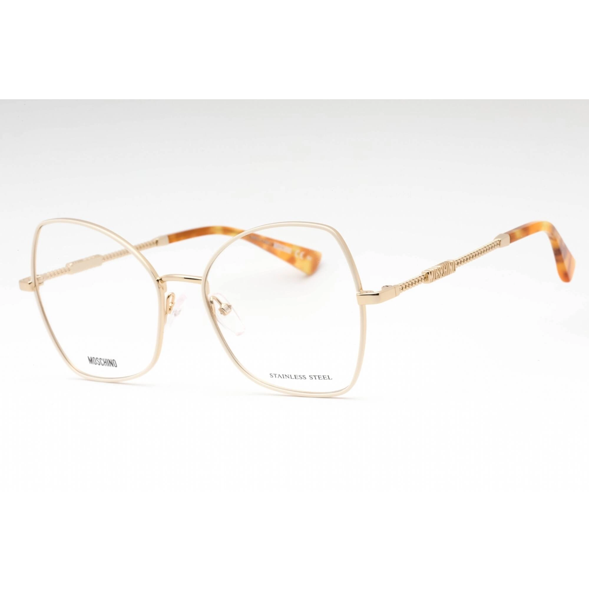Moschino Women's Eyeglasses - Ivory Gold Metal Butterfly Full Rim Frame | MOS600 IJS