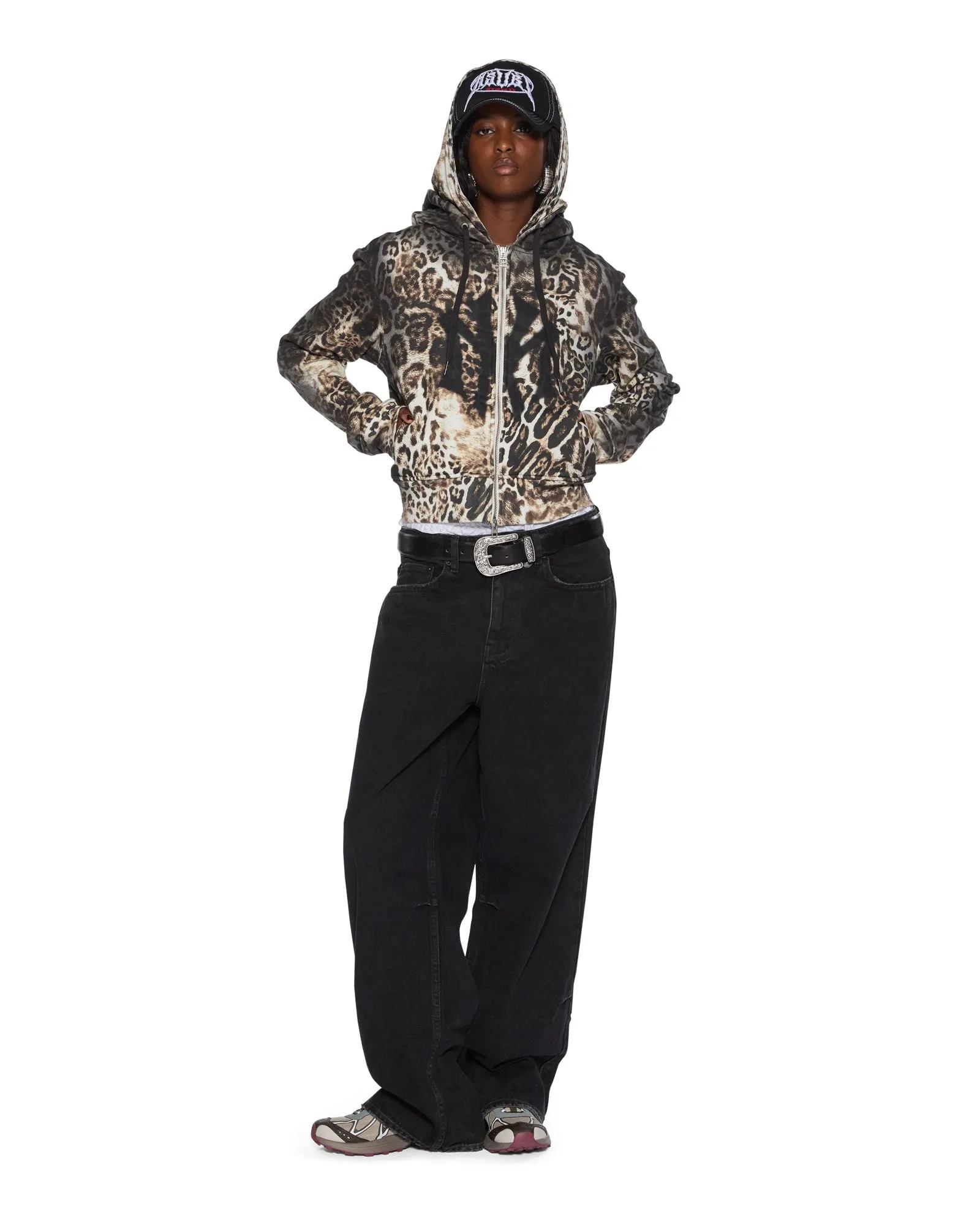 MOWALOLA ZIP HOODIE CHEETAH