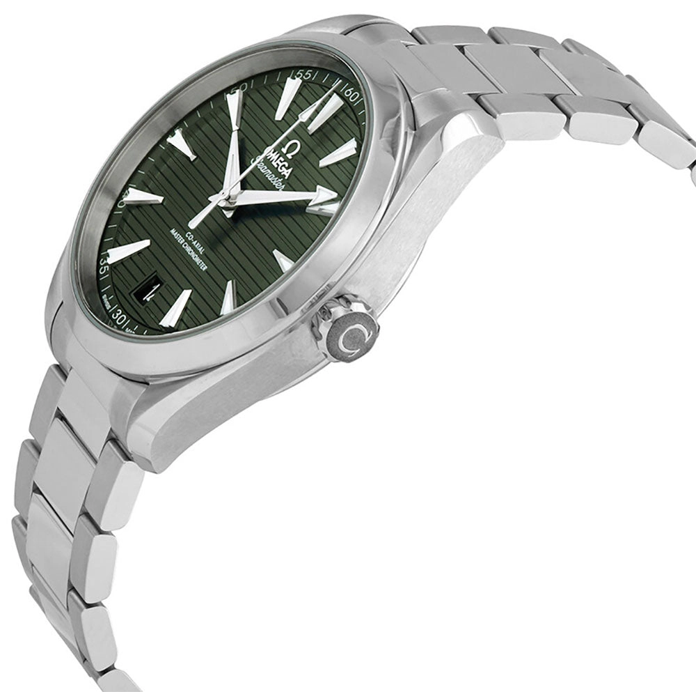 Omega Seamaster Aqua Terra Automatic Chronometer Stainless Steel Green Dial Date Mens Watch 220.10.41.21.10.001