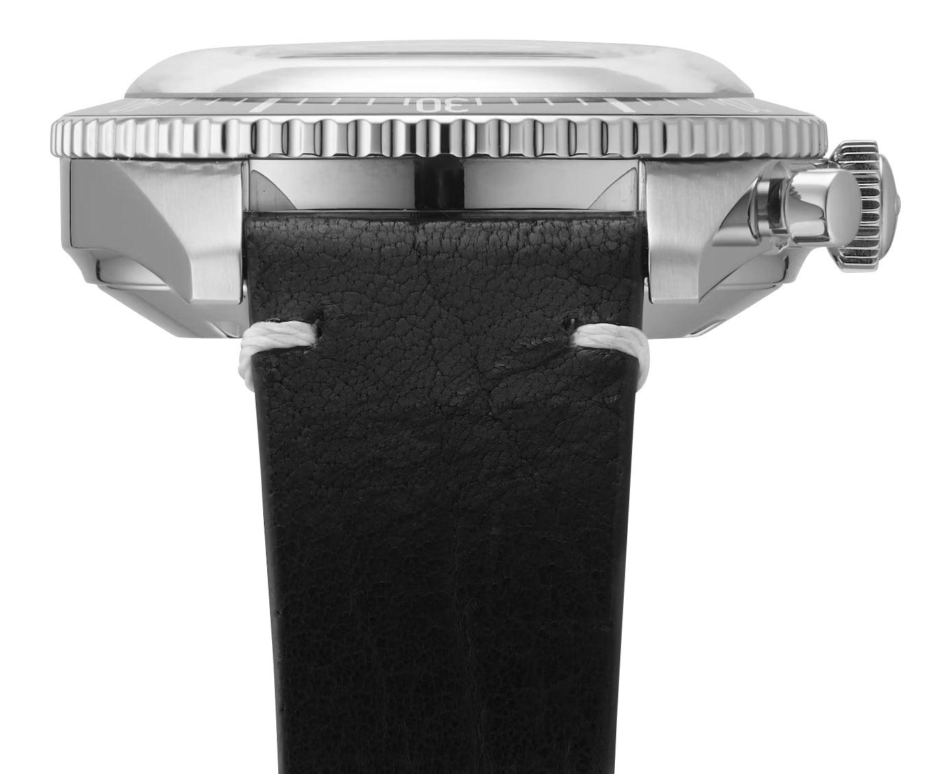 Oris Divers Sixty-Five Automatic Chronograph Stainless Steel Black Dial Black Leather Strap Mens Watch 771 7791 4054-LS