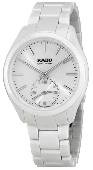 Rado HyperChrome XL White Ceramic Quartz Analog White Dial Dual Timer Men's Dress Watch R32113102