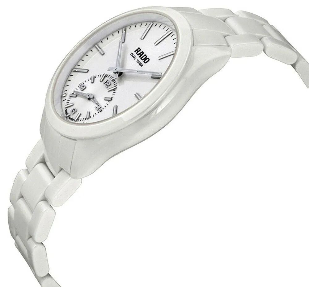 Rado HyperChrome XL White Ceramic Quartz Analog White Dial Dual Timer Men's Dress Watch R32113102
